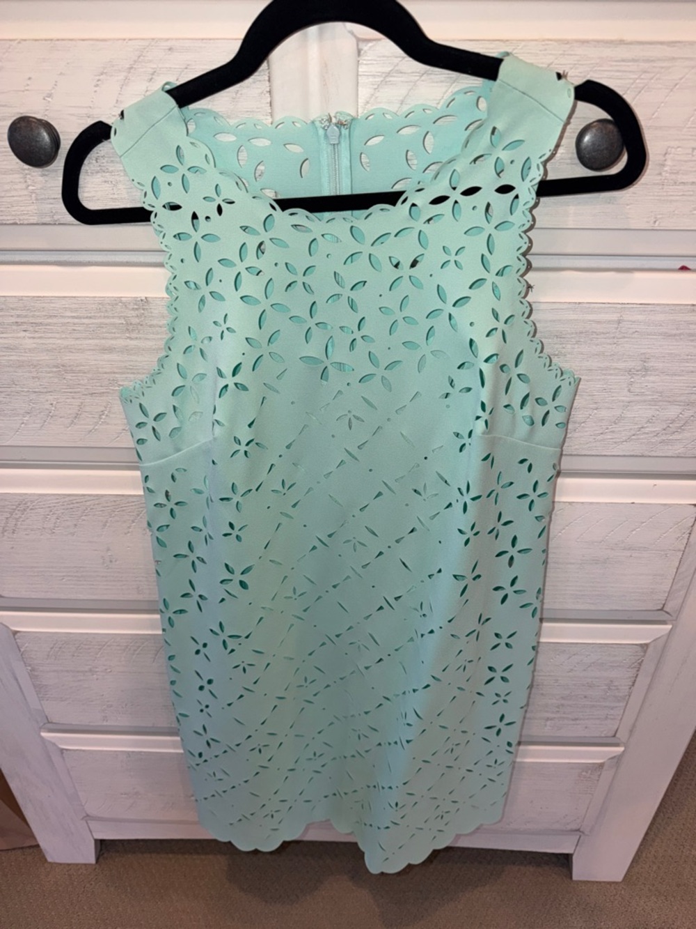 J. Crew Mint Laser-Cut Sleeveless Mini Dress